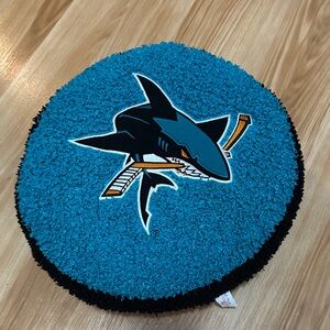San Jose Sharks Round Blue Decorative Pillow